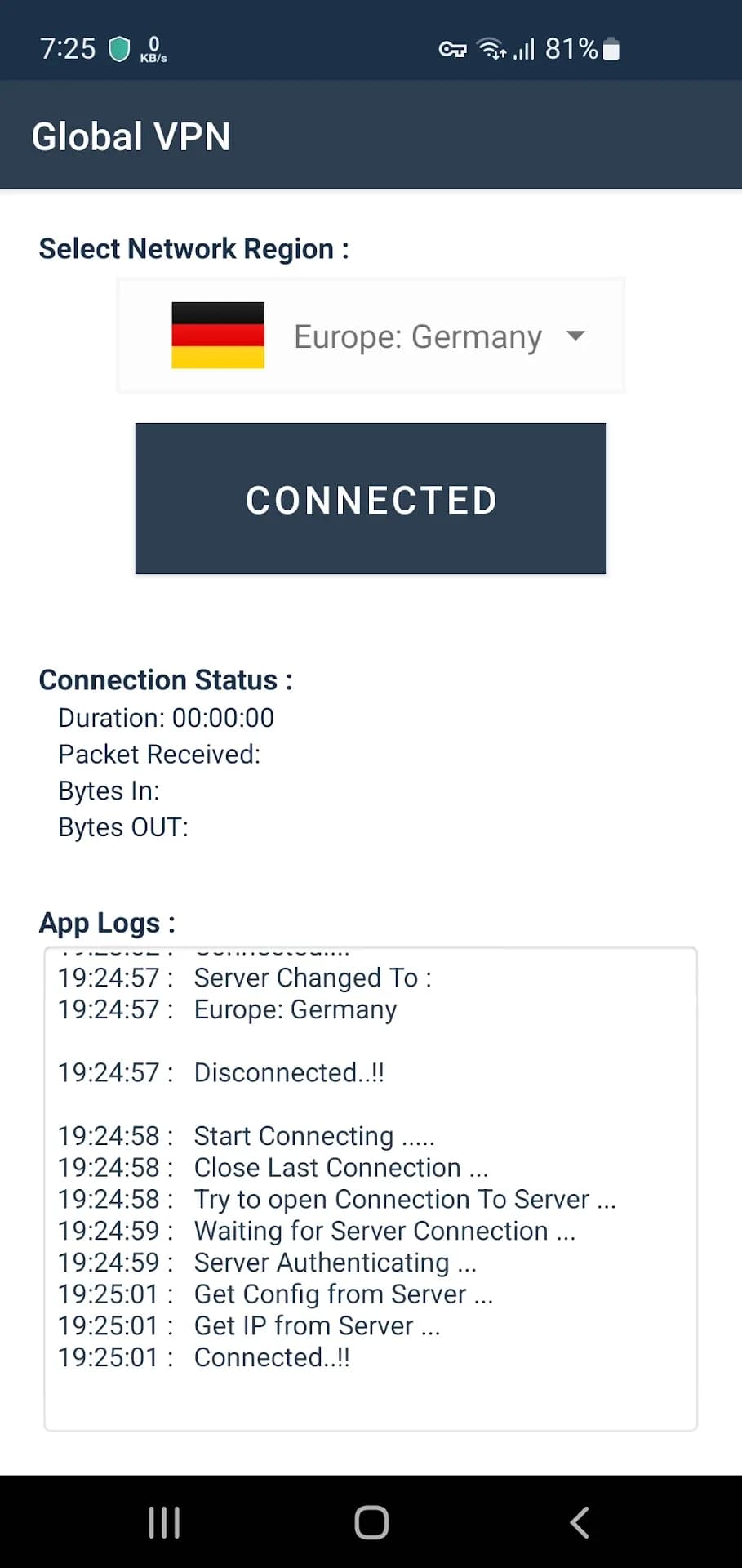Global VPN — Captura de tela 2