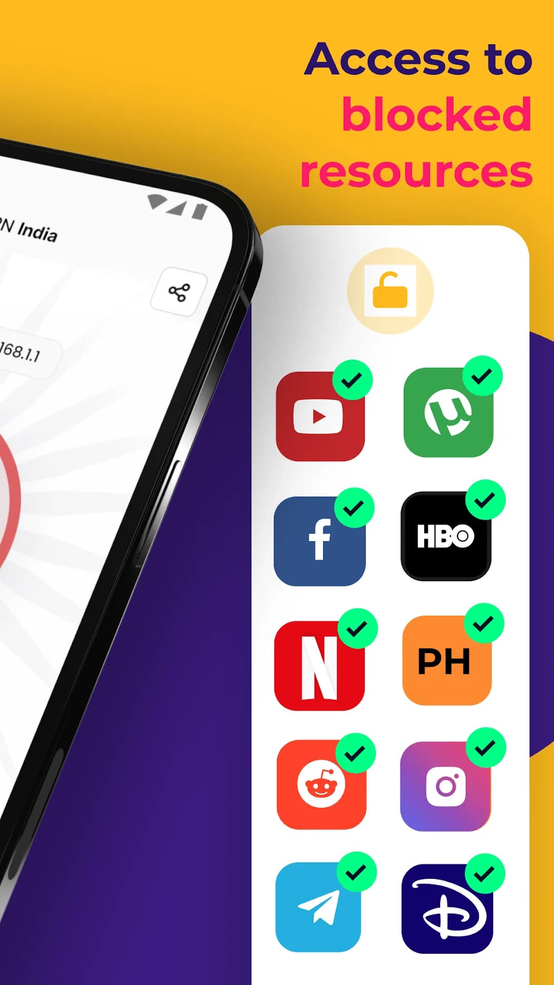 VPN India — Captura de tela 3