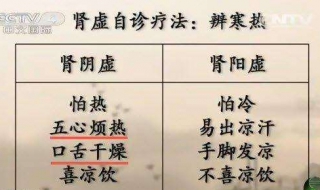 腎陰虛與腎陽虛的區別 有以下方法可以看出