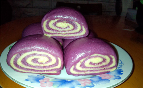 紫薯玉米面饅頭