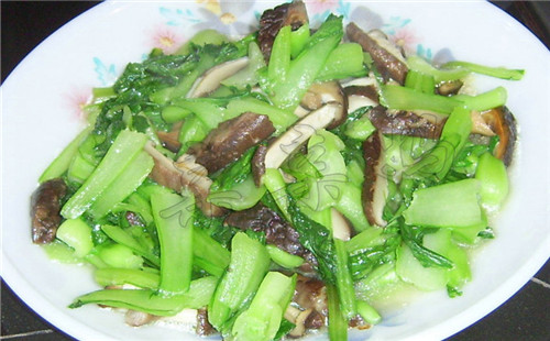 小白菜炒香菇