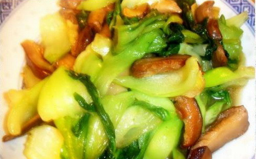 冬菇素炒白菜
