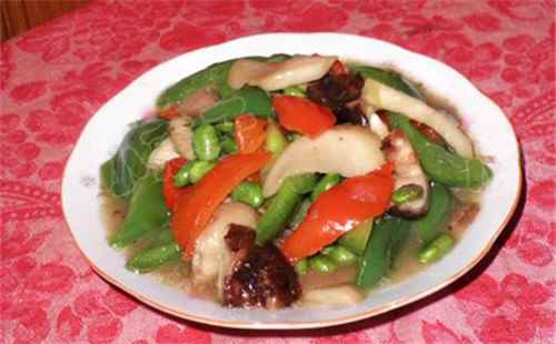 辣椒毛豆炒雙菇