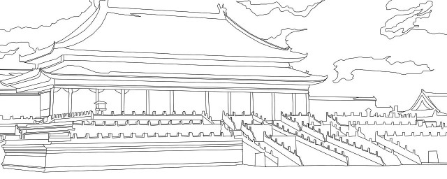 北京故宮簡易圖怎麼畫 北京故宮簡筆畫