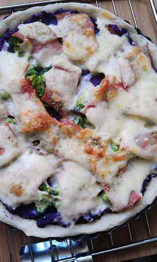 紫薯豆渣培根披薩