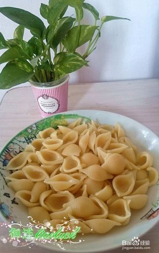 白汁蘑菇雞肉意大利貝殼面