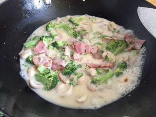 奶油蘑菇培根意面