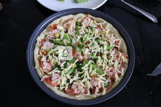 鮮蝦雜蔬披薩
