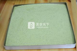 抹茶黃桃蛋糕卷