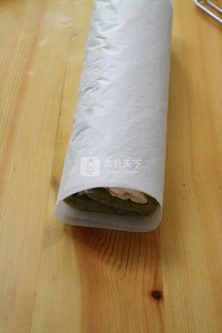 抹茶黃桃蛋糕卷