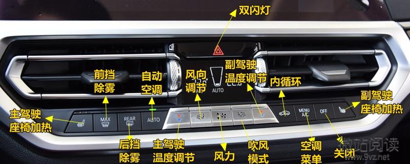 寶馬3系空調按鈕圖解 3系空調除霧和暖風開啟方法