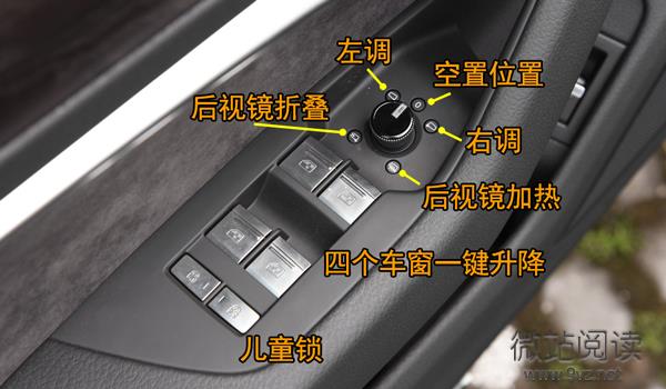 奧迪A4L中控按鈕圖解 A4L車內按鍵功能說明