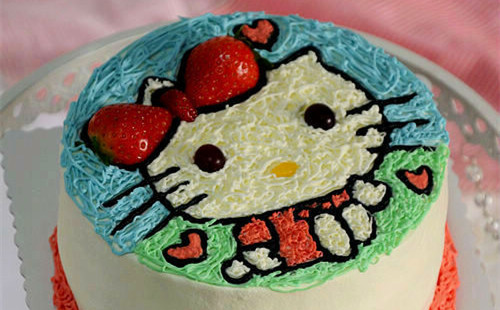 kitty貓生日蛋糕