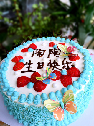 藍色生日蛋糕