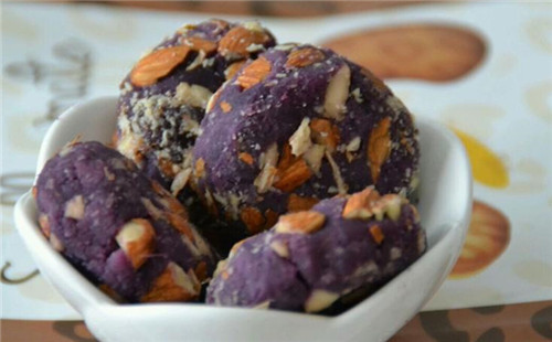果仁紫薯餅