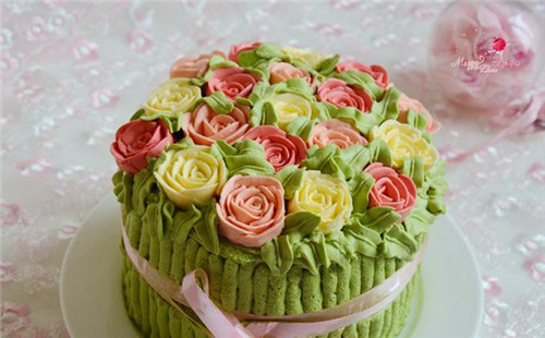 玫瑰花束海綿蛋糕