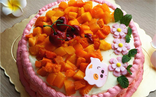 粉嫩酸奶生日蛋糕