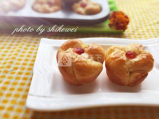 小花朵豆沙面包