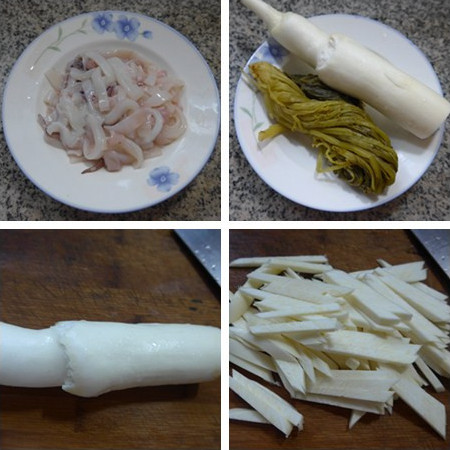 雪菜茭白炒魷魚