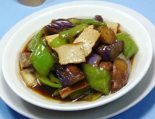 尖椒香幹炒茄子