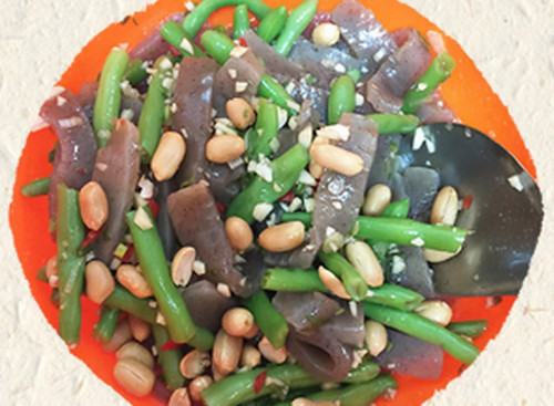 四季豆涼拌蒟蒻墨玉板