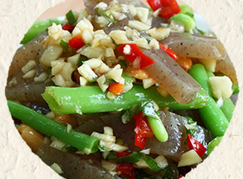 四季豆涼拌蒟蒻墨玉板