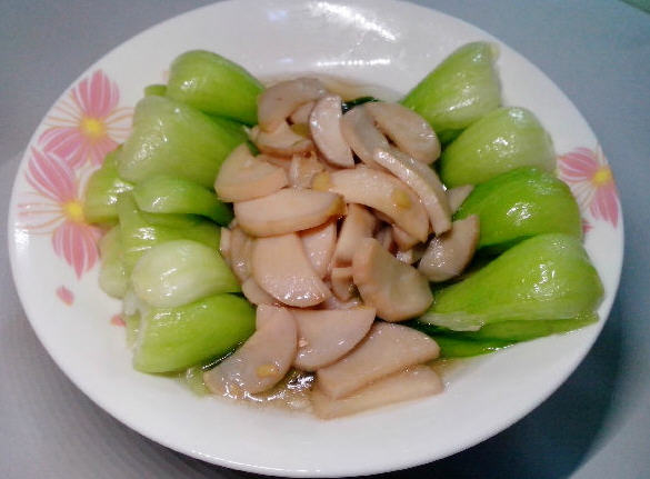 杏鮑菇炒小油菜