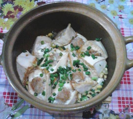 煎豆腐黃豆煲