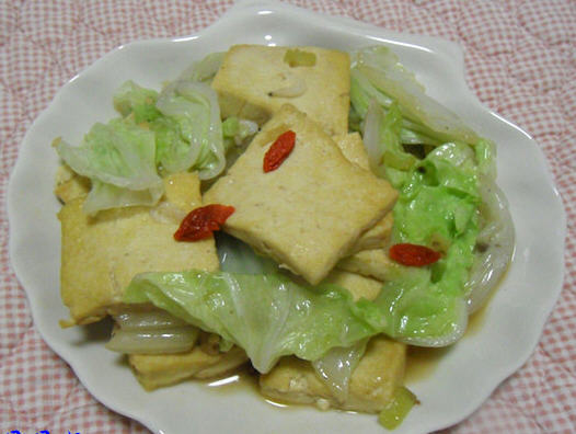 白菜蝦皮燉豆腐