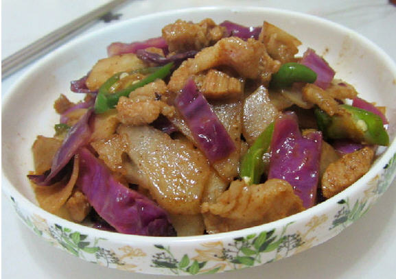 涼薯紫甘炒肉