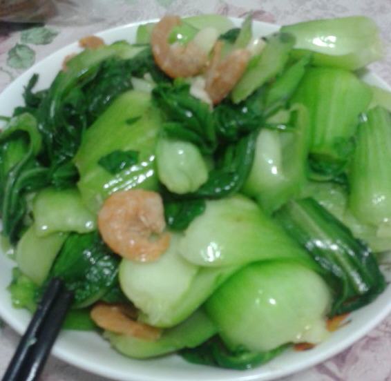 小油菜炒蝦仁