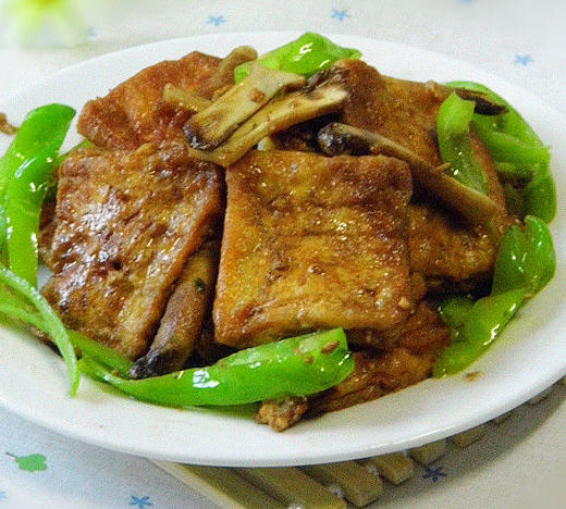 幹煸青椒豆腐