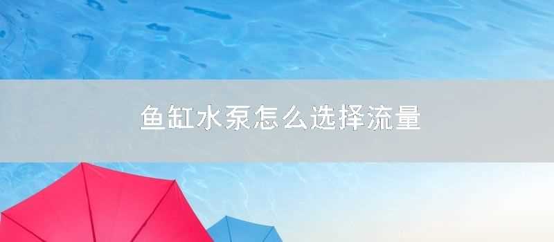 魚缸水泵怎麼選擇流量