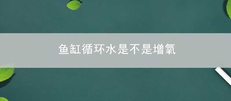 魚缸循環水是不是增氧