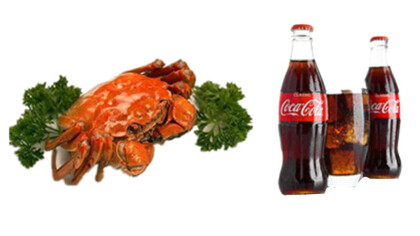螃蟹和可樂能一起食用嗎